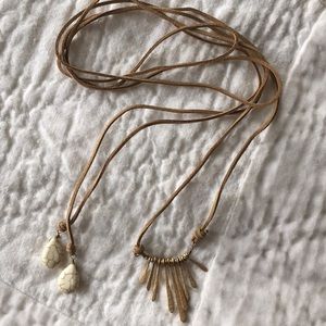 Leather choker or long stone necklace